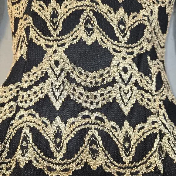 Alt B Womens Small Peplum Top Metallic Lace Romantic Soft Glam Dark Feminine - Picture 4 of 11